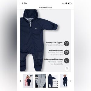 Thermkids all weather onesie 6-12 months - Navy